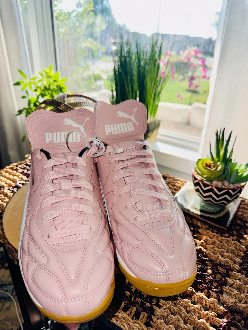 PUMA King Indoor Women’s 11 Mauve Mist Pink Leather Sneakers NWT $120